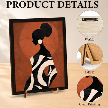 BIQRP African American Woman Silhouette Wooden Wall Art - color: BlackWoman
