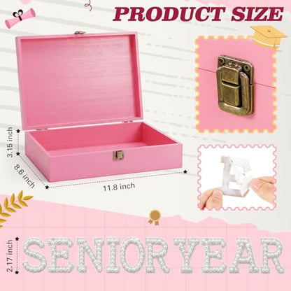 Yousoontic 2027 Senior Memory Keepsake Box and DIY Accessories,Pink - color: Pink