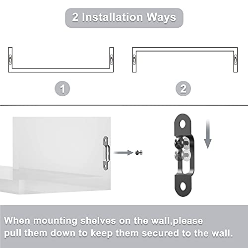 SRIWATANA Weathered Gray Floating Shelves, Set of 3 Wood Wall Shelves - color: Weathered Gray