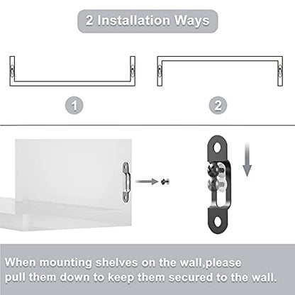 SRIWATANA Weathered Gray Floating Shelves, Set of 3 Wood Wall Shelves - color: Weathered Gray