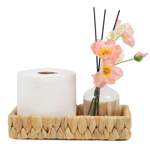 Water Hyacinth Bathroom Vanity Tray, 10 Inch - size: 10.1" x 6" x 2"