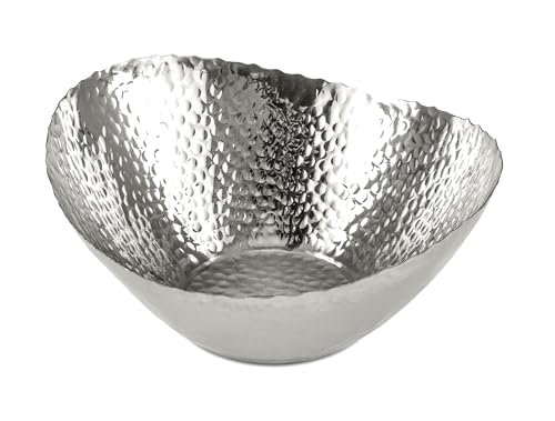 Monarch Abode Decorative Bowl for Home Decor – 7.5-Inch Polished Stainless Steel Hand Hammered Key Bowls for Entryway Table, Fruit & Potpourri Bowl for Centerpiece, Modern Catch All Key Holder Bowl - color: Stainless Steel, size: 7.5 x 6.75 x 3.5