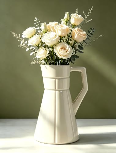Bosilunlife Ceramic Flower Vase for Home Decor,Modern Table Vase