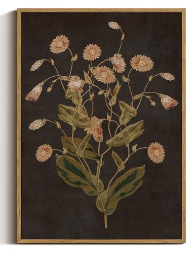 Moody Wildflower Framed Canvas Wall Art 12x16 inch - color: Wild-Mum, size: 12"x16" Natural
