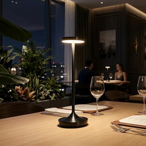 2 Pack Cordless Table Lamps, Rechargeable 6000mAh, 72H Runtime, Waterproof - color: 2 Black