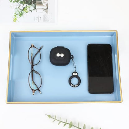 Spsyrine Blue Bathroom Vanity Tray with Handles for Dresser Tops - color: Blue