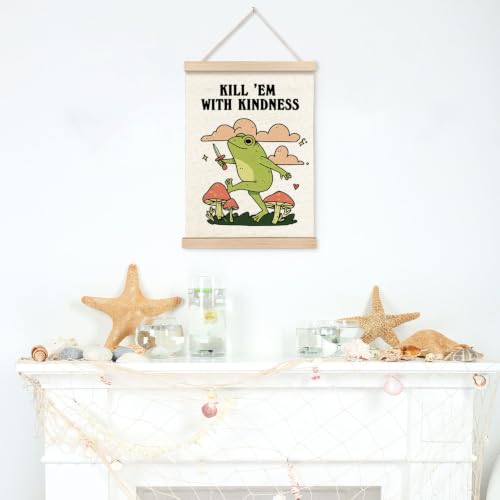 VGXKJIIOD Funny Retro Frog Meme Wall Art Decor 12x16 Hanging Poster - color: Frog