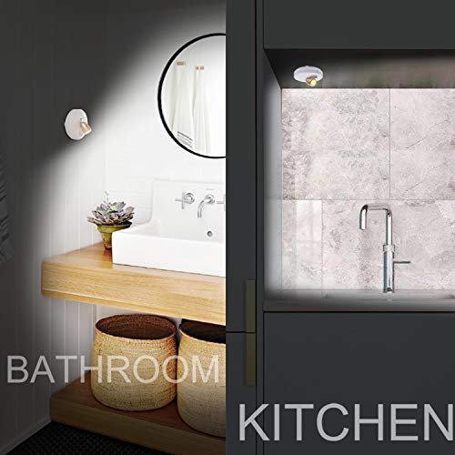 HONWELL Wireless Spotlight Battery Operated LED Puck Lights, Touch Closet Light, Stick on Wall Hallway Basement Entrance Perfect Adjustable Direction Light for Artwork Decorative