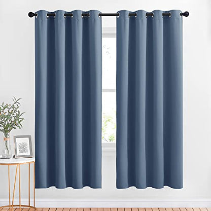 NICETOWN Room Darkening Stone Blue Curtains, W52xL72, 2 Panels - color: Stone Blue, size: 52"W x 72"L (Pack of 2)