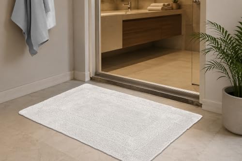 COTTON CRAFT Bath Rugs - 2 Pack Large 20x30 Soft Plush Bath Mats - Platinum - color: Platinum, size: 20x30 Inches