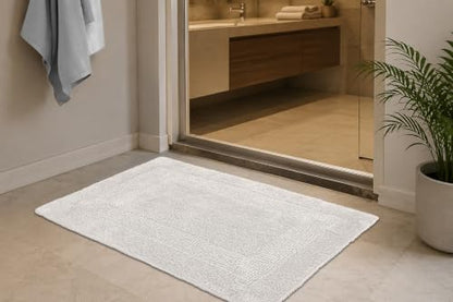 COTTON CRAFT Bath Rugs - 2 Pack Large 20x30 Soft Plush Bath Mats - Platinum - color: Platinum, size: 20x30 Inches