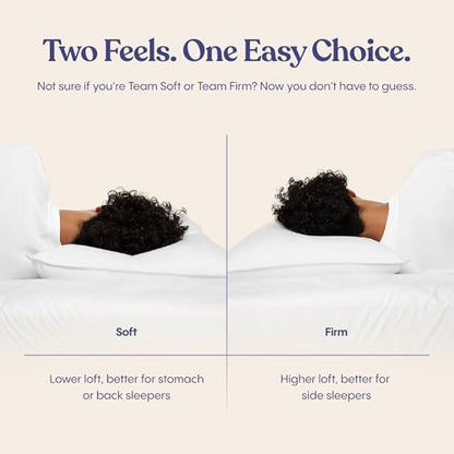 FluffCo Zen Fluff® Down Alternative Bed Pillows - Soft, Queen Size (1 Pack) - size: Queen (U.S. Standard)