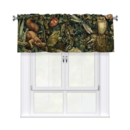 Spring Animals Valances for Windows Rod Pocket Curtain Valance 1 Panel Short Curtains for Kitchen Bathroom Living Room Bedroom Window Treatments - color: Animals