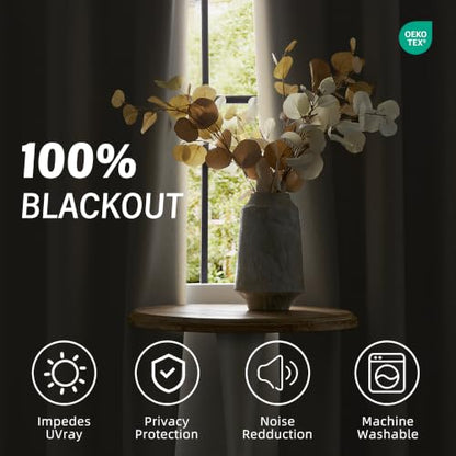 ChrisDowa Natural Blackout Curtains 72 Inches Long 2 Panels for Bedroom - color: Natural, size: 40"W x 72"L (Pack of 2)