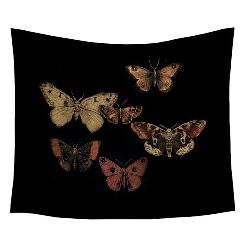 gsgfdshf Dark Academia Gothic Moth Wall Tapestry, Butterfly Room Decor, Vintage Moody Moth Butterfly Aesthetic Tapestry Wall Hanging for Bedroom Living Room Home Decor, 50x60 Inch - color: Animal-Tapestry-D