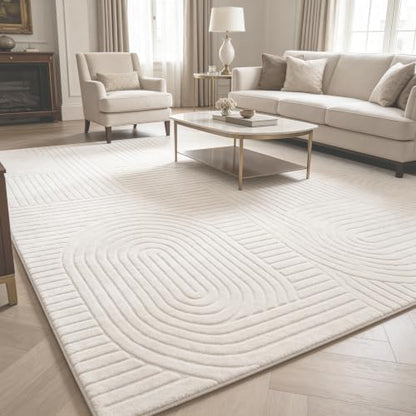Beige Solid Area Rug 6x9, Washable Rugs for Living Room Bedroom - color: Light Beige, size: 6' x 9' (Rectangular)