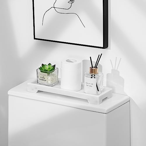 Luxspire Marble Tray for Soap Dispenser Perfume Jewelry, S, Marble White - color: B - White Marble, style: Small
