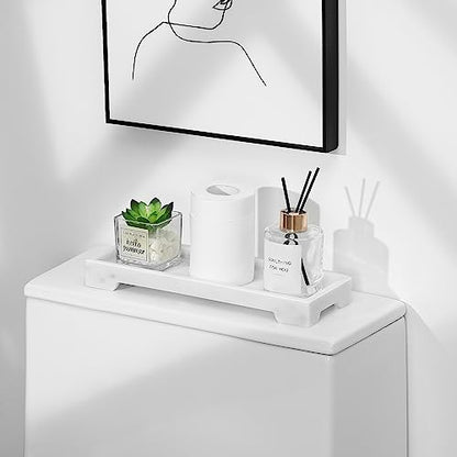 Luxspire Marble Tray for Soap Dispenser Perfume Jewelry, S, Marble White - color: B - White Marble, style: Small