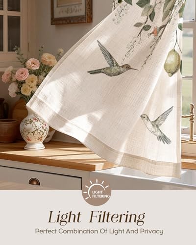 Miss Adola 18 Inch Length Kitchen Tier Curtains, Farmhouse Lemon - color: Farmhouse Lemon, size: 28"W x 18"L (Pack of 2)