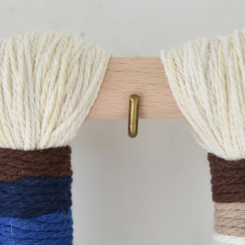 Macrame Wall Hanging Spherical Cotton Rope Woven Tassel Decor 27"W*29"L - color: White and Blue