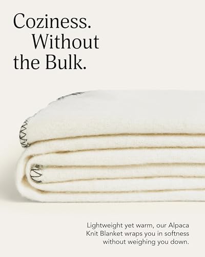 UnHide Knit Alpaca Blanket, Ultra-Soft and Lightweight Throw Blanket - color: Snow White, size: Alpaca (60" x 80")