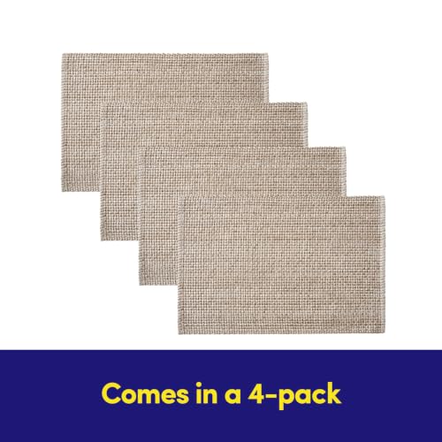 Sweet Home Collection 100% Cotton Placemats for Dining Room Rectangle Two Tone Woven Fabric 13" x 19" Soft Durable Table Mat Set, Set of 4, Eggshell - color: Eggshell, size: Rectangle 13" x 19"