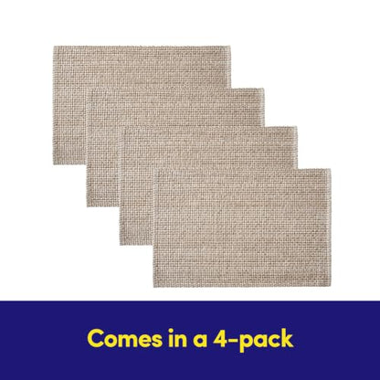 Sweet Home Collection 100% Cotton Placemats for Dining Room Rectangle Two Tone Woven Fabric 13" x 19" Soft Durable Table Mat Set, Set of 4, Eggshell - color: Eggshell, size: Rectangle 13" x 19"