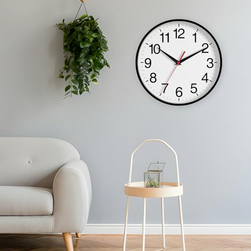 DAXSMY 16 Inch Wall Clock, Battery Operated Silent Non Ticking - color: A-black, size: 16"