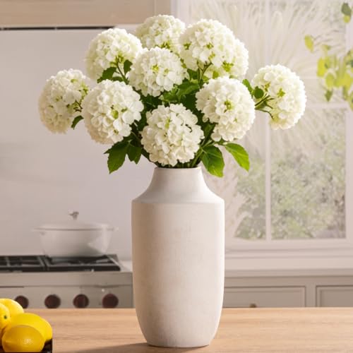 Mitt&Ditt Ceramic Flower Vase, 12.5 inch Tall Off-White Vase, Large Decorative Terracotta Vases, Farmhouse Rustic Pottery Vases for Home Decor, Living Room, Table - color: B-12.5"h-antique