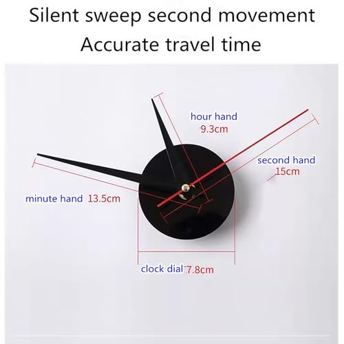 3D DIY Wall Clock, LuminousFramelessSilent Living Room Dining Room Simple 3D Wall Sticker Wall Clock Creative Luminous DIY Acrylic Punch-Free Quartz Clock (15.8IN)