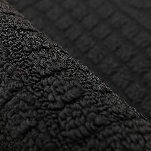 COSY HOMEER 32x20 Half Round Kitchen Rug,Non Slip Washable Mat,Black 3PCS - color: Black 3pcs, size: 1'8" x 2'8" (Semicircular)