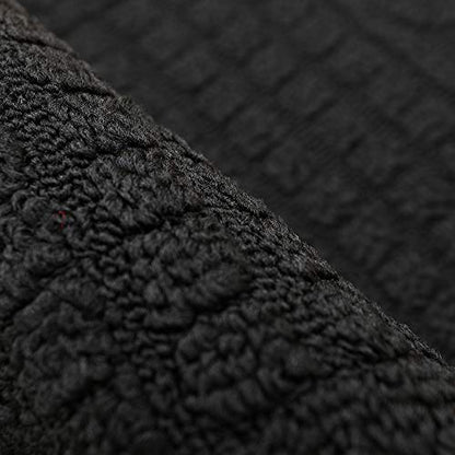 COSY HOMEER 32x20 Half Round Kitchen Rug,Non Slip Washable Mat,Black 3PCS - color: Black 3pcs, size: 1'8" x 2'8" (Semicircular)