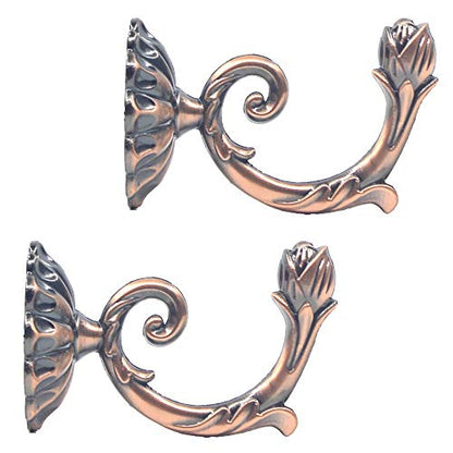 Ailejia 1Pair Curtain Tieback Hooks Metal Hooks Solid Color Simplicity European Crown Hook Design Curtain Holdbacks (red) - color: Red