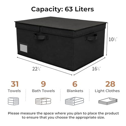 GRANNY SAYS Extra Large Storage Bins with Lids, Closet Bins, Black - color: Black, size: Extra Large - 1 Pack