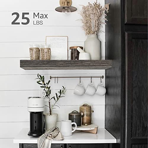 QEEIG Bathroom Floating Shelves for Wall (Grey, Set of 2, 15.7") - color: D. Grey, size: 15.7"