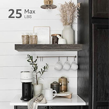 QEEIG Bathroom Floating Shelves for Wall (Grey, Set of 2, 15.7") - color: D. Grey, size: 15.7"