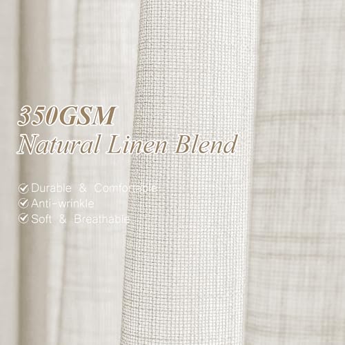 AUSSPVOCT Pinch Pleated Extra Wide Curtains for Living Room 90 Inch Long - color: Beige White, size: 40"W x 90"L (Pack of 2)