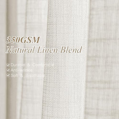 AUSSPVOCT Pinch Pleated Extra Wide Curtains for Living Room 90 Inch Long - color: Beige White, size: 40"W x 90"L (Pack of 2)