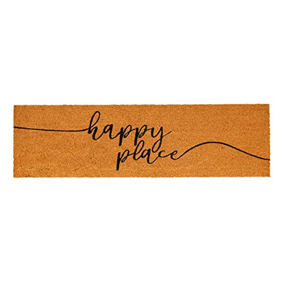 Juvale Natural Coco Coir Large Door Mat, Happy Place Long Outdoor Rug (17 x 60 in) - color: Happy Place Long Outdoor Rug (17 X 60 In)