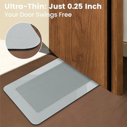 ArtyCozy Absorbent Soft Bath Mat 2 Piece, Grey, 16" × 24'' Plus 20'' × 24'' - color: Grey, size: 16'' × 24'' + 20'' × 24''
