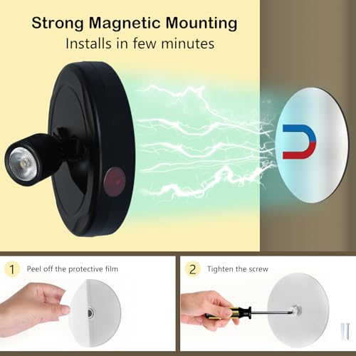 Mini Rechargeable LED Spotlight, spot Lights Indoor,Plant Light - color: Black