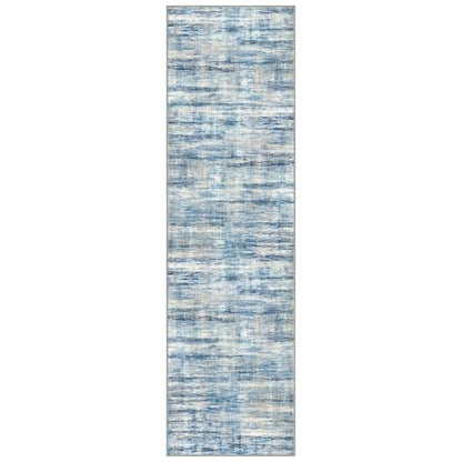 KOZYFLY Modern Washable Rug Runner 2.6x10 Hallway Runner Rug Blue Beige - color: Blue Beige, size: 2'8" x 10' (Runner)