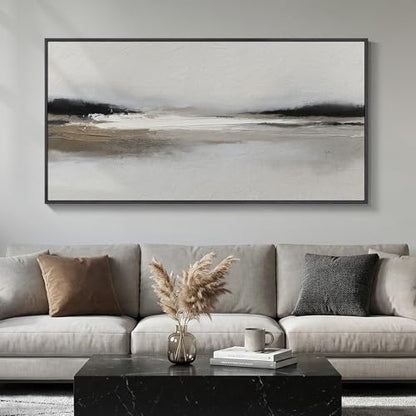 Large Framed Black and White Abstract Wall Art for Living Room, 30x60 In - color: Black & White A, size: 60"L x 30"W