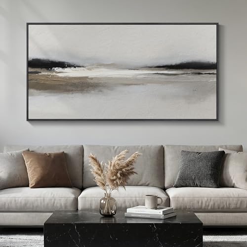 Large Framed Black and White Abstract Wall Art for Living Room, 30x60 In - color: Black & White A, size: 60"L x 30"W