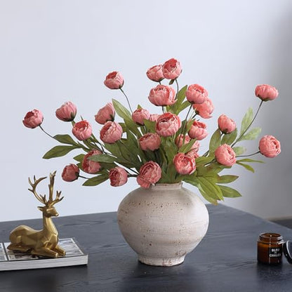 6 Pcs 27" Faux Silk Peony Artificial Flowers Stems for Vase (Dusty Pink) - color: Dusty Pink