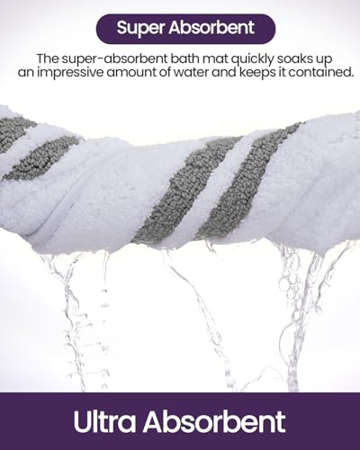 DEXI Oval Bath Mats for Bathroom Non Slip, 36x24 Bath Mat, Light Grey - color: Light Grey, size: 36" X 24" (Oval)