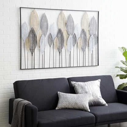 Deco 79 Metal Leaf Wall Sculpture, Wall Art 59" x 1" x 37" Bronze - color: Bronze, size: 59"L x 1"W