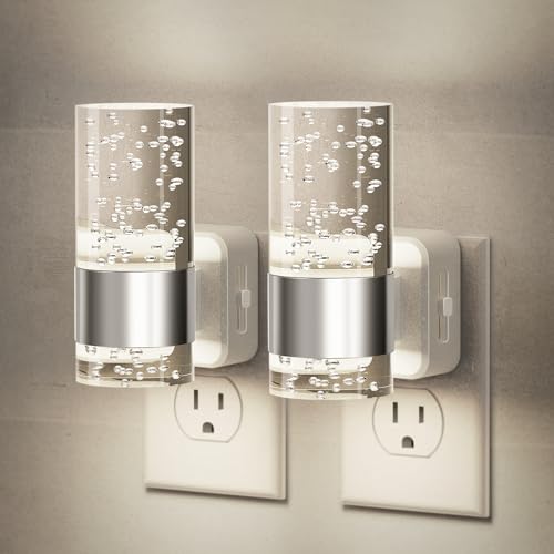 JandCase Night Light, Night Lights Plug into Wall, 2 Pack LED Nightlight - color: Silver