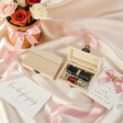 Small Unfinished Wooden Storage Box (Small 4.3 * 2.7 * 1.9 Inch) - size: Small 4.3*2.7*1.9 Inch