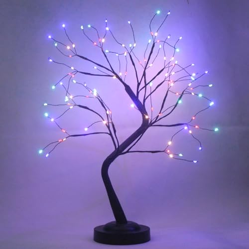FUCHSUN 108 LED Tabletop Tree Lights, Lighted Artificial Twinkle Tree Lamp - color: multicolored